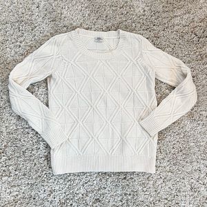 Wallace Ivory Cable Knit Wool Sweater XS